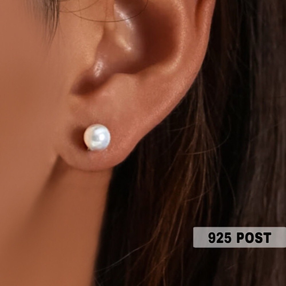 ⚜️𝟯𝟬%𝗢𝗙𝗙 𝗯𝘂𝗻𝗱𝗹𝗲𝘀 𝟯+⚜️ NEW 925 Pearl Simple Stud Earrings